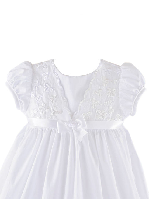 Little Things Mean A Lot Baby Girls White Lace Detail Faye Christening Gown, Sizes NB-24M - SophiasStyle.com